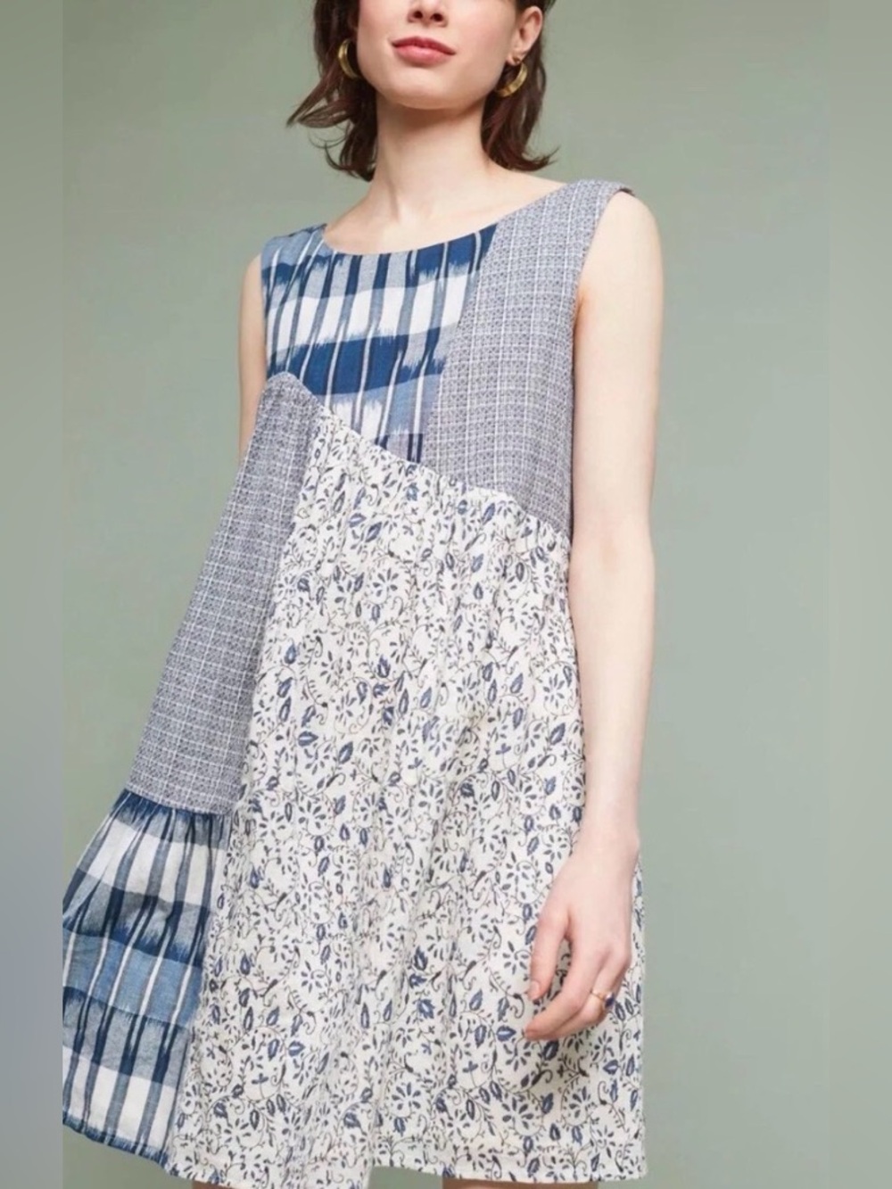 Holding Horses Anthropologie Ivy Patchwork Swing Dress Size L